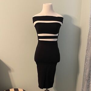 Charlotte Russe Black and White Strapless Dress